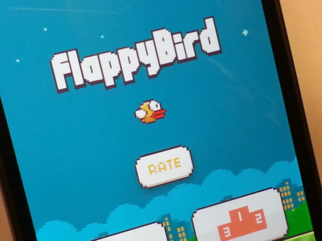 Flappy Bird game on a phone
