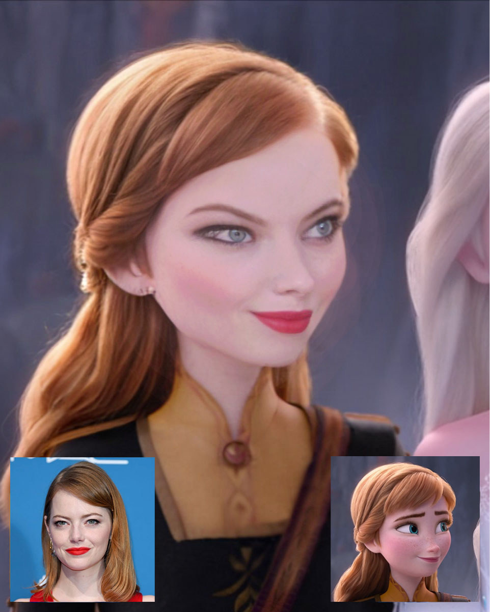 AI morph of Emma Stone and Anna
