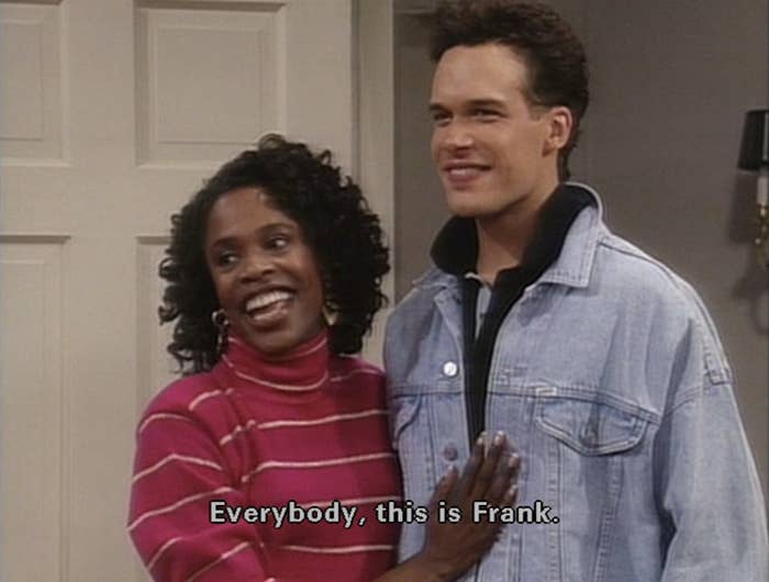 Janice introduces her boyfriend, Frank, who is white, in The Fresh Prince of Bel Air