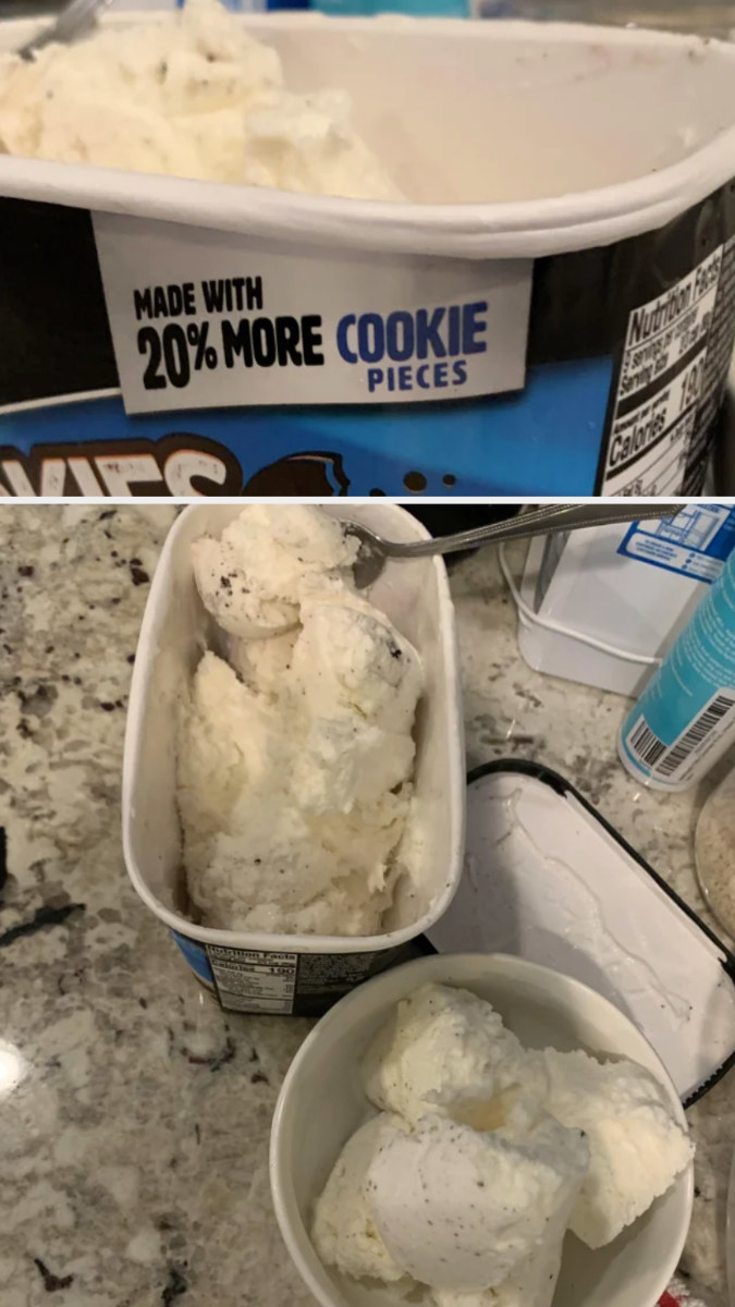 Ice cream with no cookies
