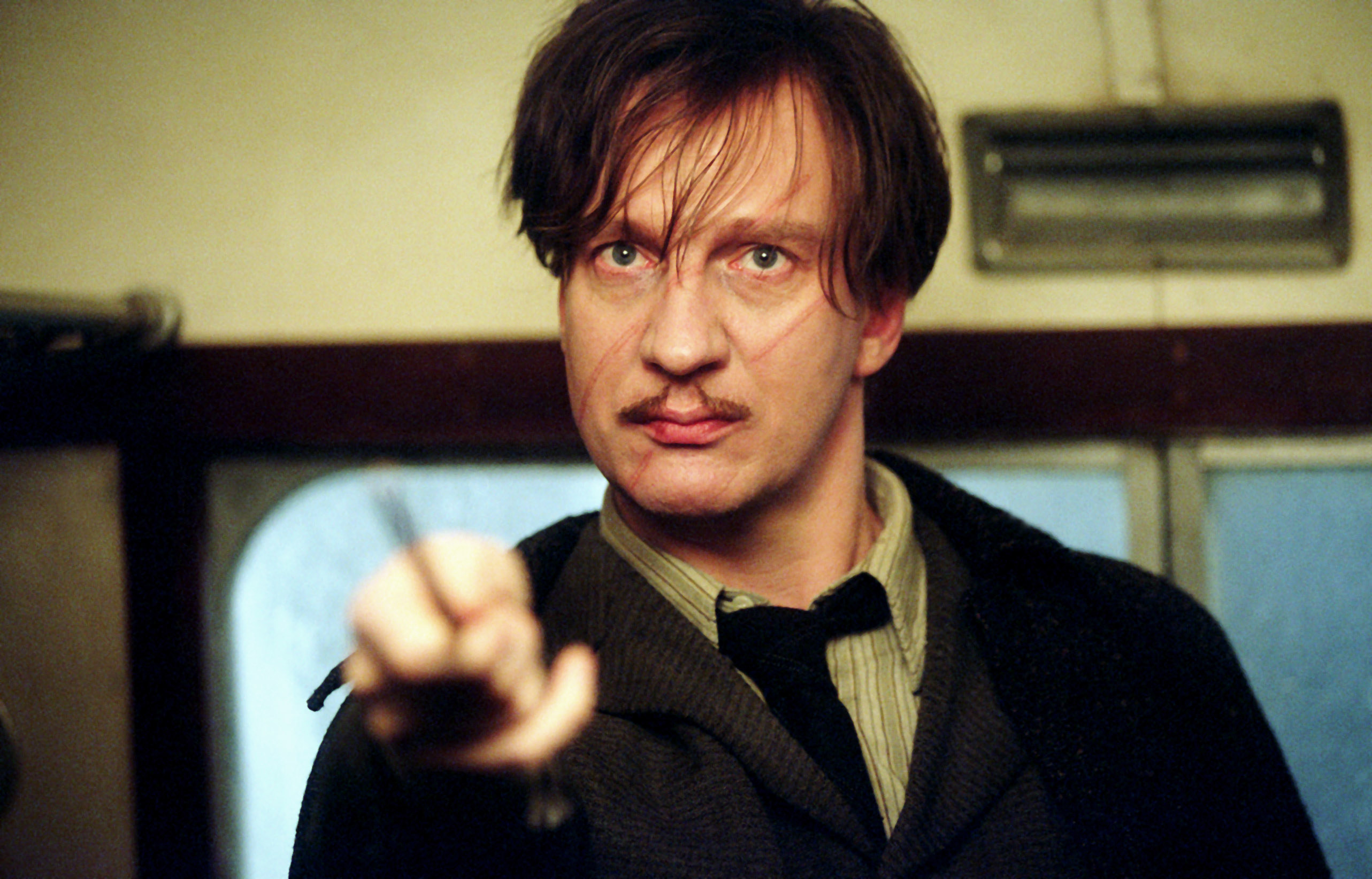 Close-up of David as Remus