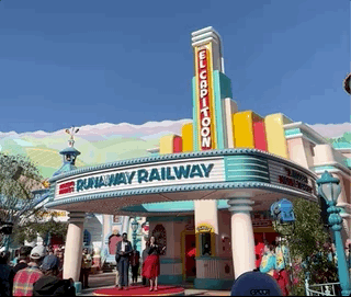 A gif of Runaway Railway at the El Capitoon Theatre