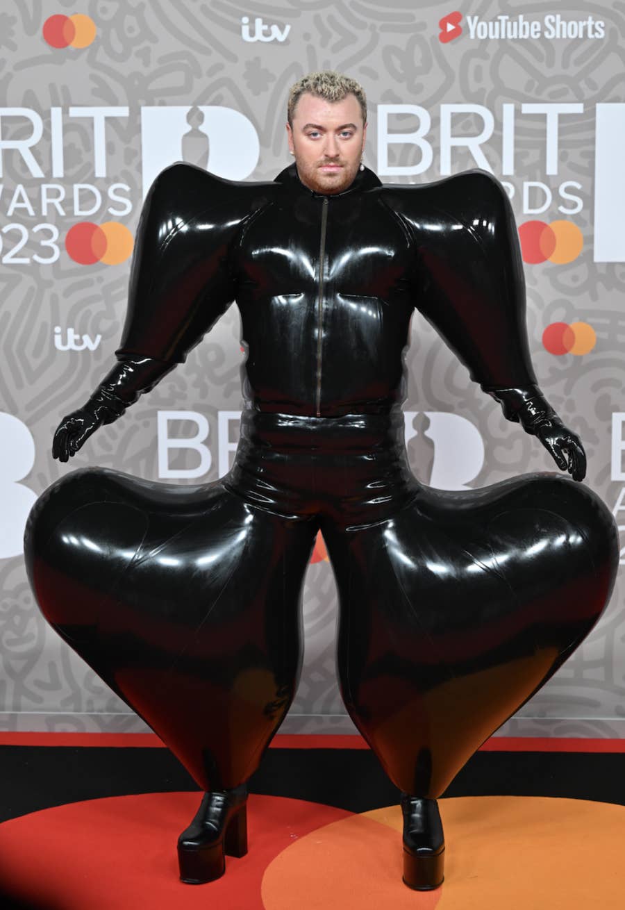 Sam Smith Wears Inflatable BRIT Awards Red Carpet Look