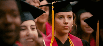 A woman during a college graduation ceremony.