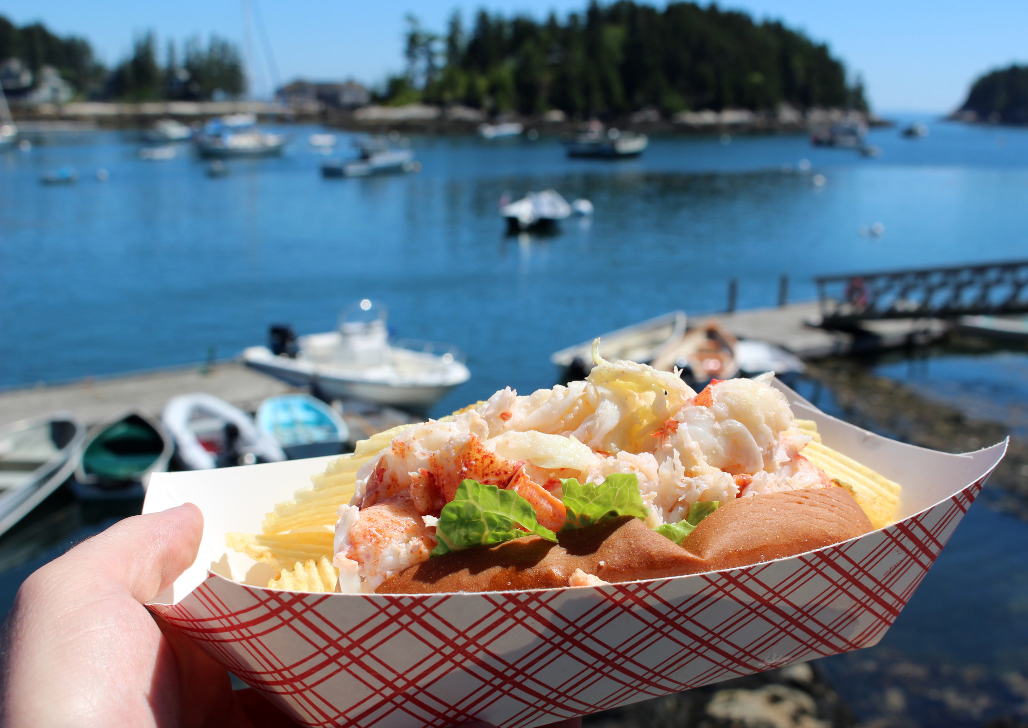 Lobster roll by the water.