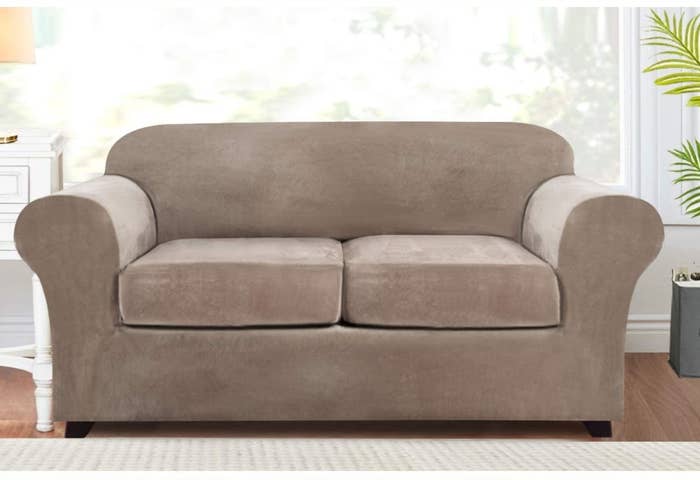 the slipcover on a couch