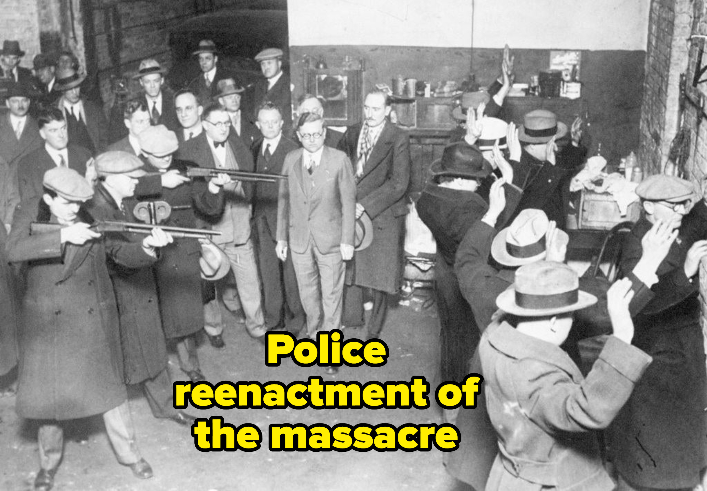 Police reenactment of the massacre