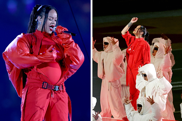 Rihanna Unveiled A Baby Bump During Her Super Bowl Half Time Performance