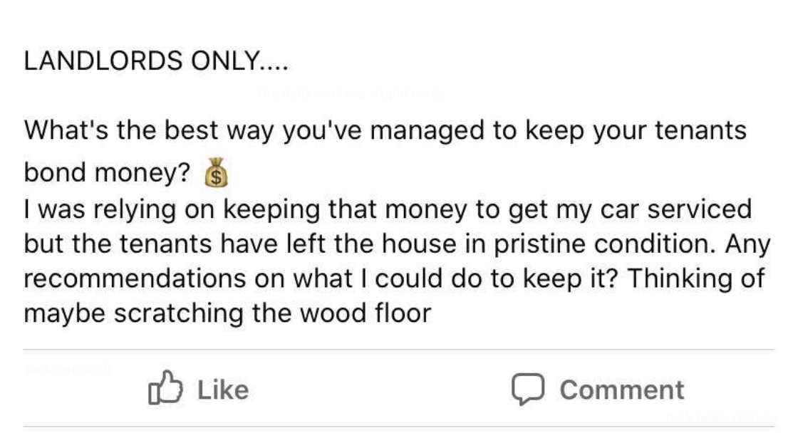&quot;What&#x27;s the best way you&#x27;ve managed to keep your tenants bond money?&quot;