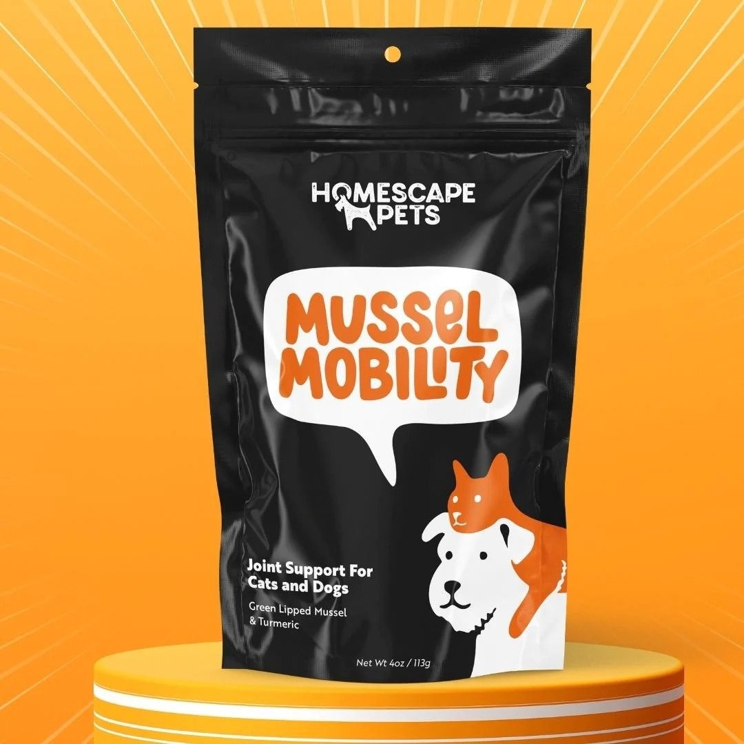 Mussel Mobility pet joint supplement black packaging