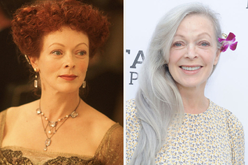 frances fisher in titanic and in real life on a red carpet in 2023