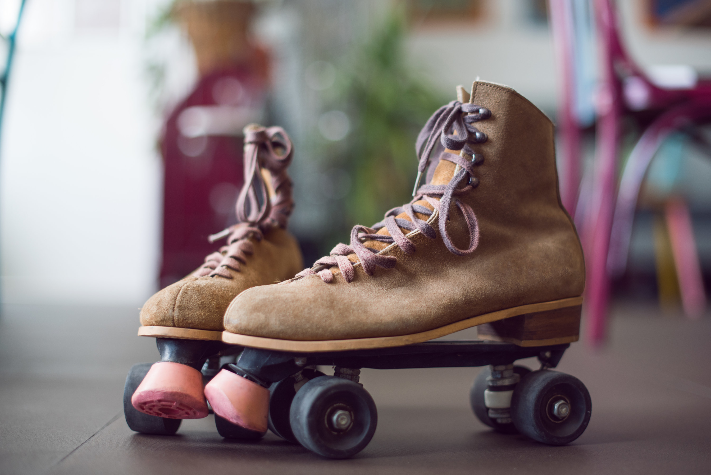 A vintage pair of roller skates