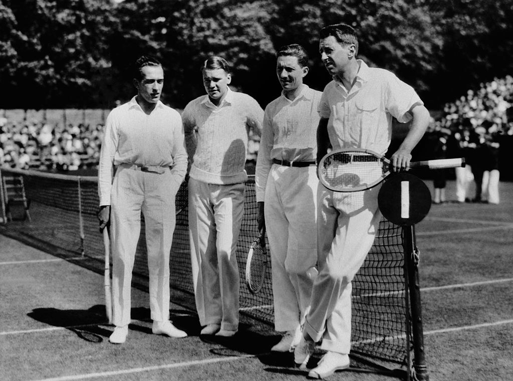 Williams on the tennis court with teammates