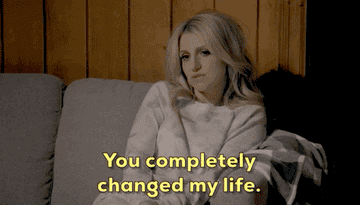 a gif of a person saying &quot; you completely changed my life&quot;