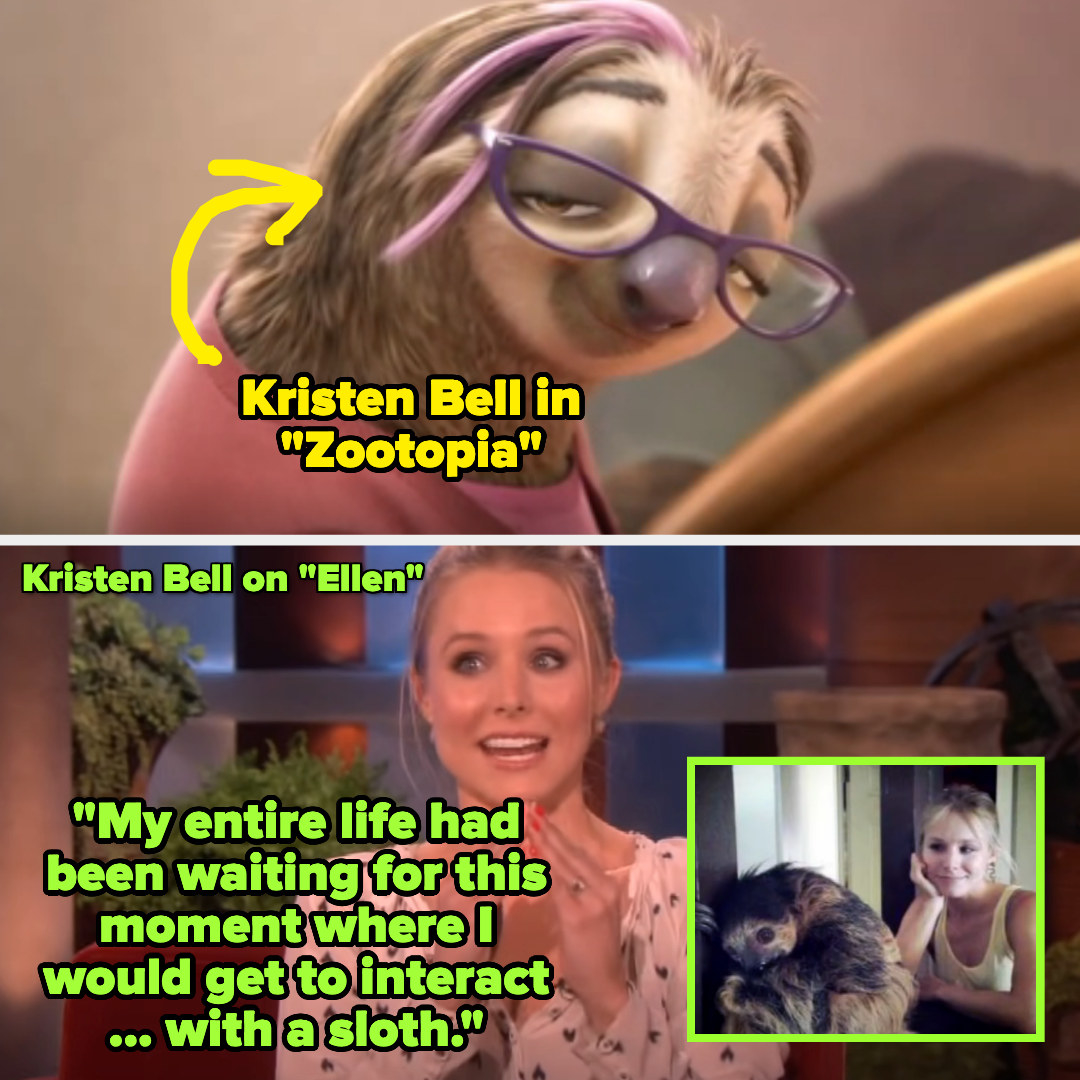 Kristen&#x27;s character in Zootopia and Kristen on The Ellen DeGeneres Show