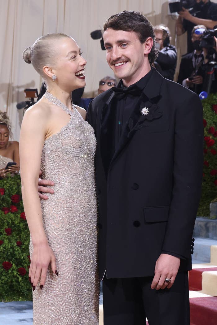 Paul and Phoebe with their arms around each other at the Met Gala