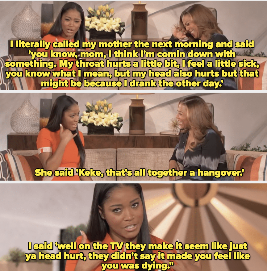 Keke Palmer talking about first hangover with Queen Latifah