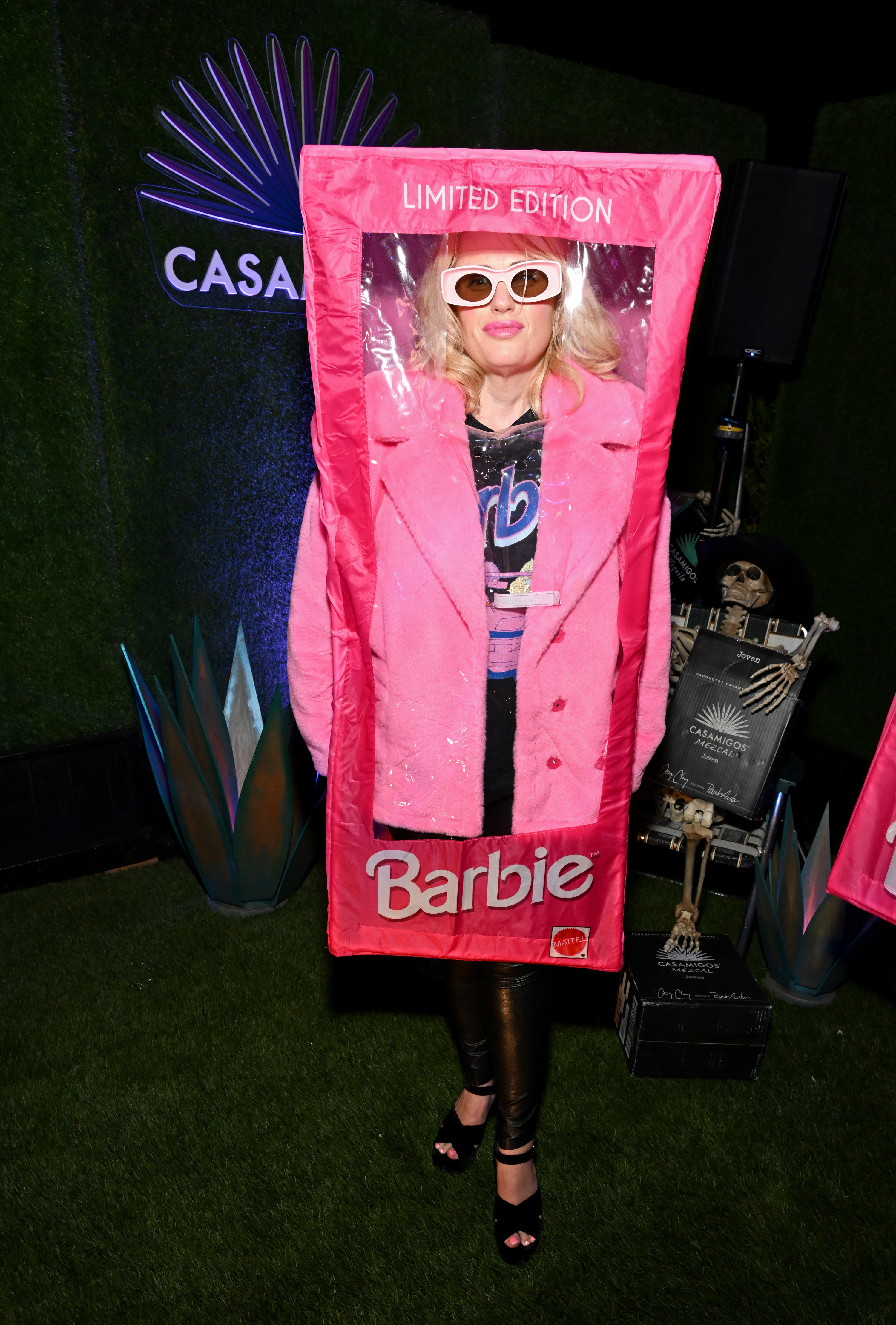 Rebel in a Barbie toy box costume