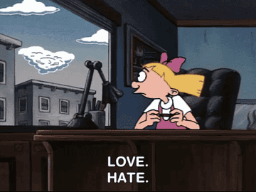 animated helga patacki from hey arnold saying love hate