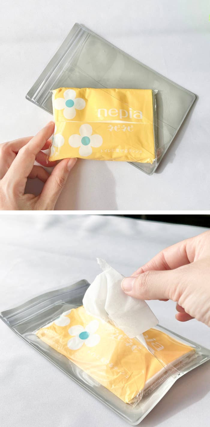 Seria(セリア)のおすすめ便利グッズ「ごみ入れ付き ポケットティッシュケース」