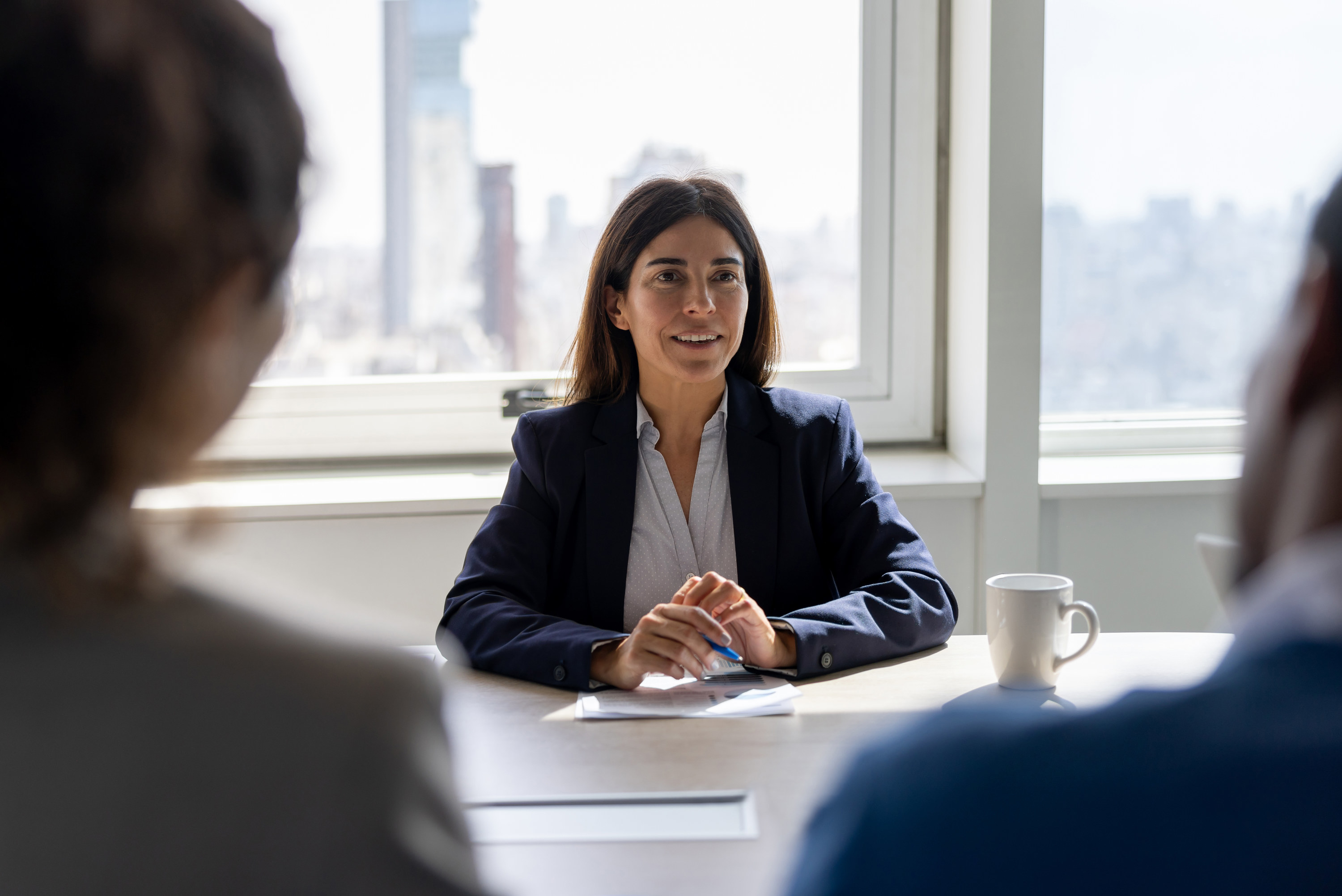woman talking in a job interview