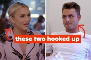 A side by side of James and Lala from VPR with the text 'these two hooked up' in big font