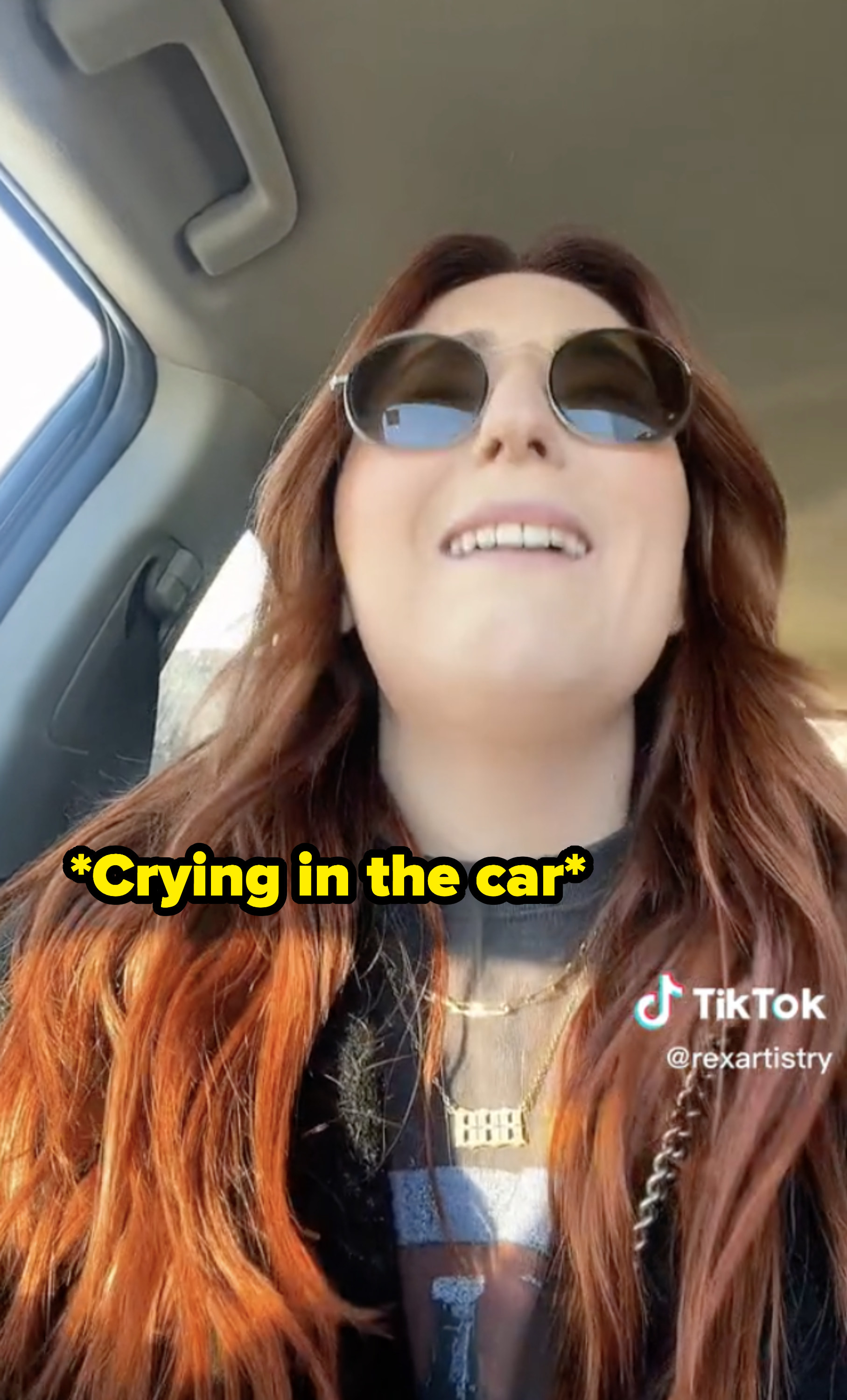 Alexis in the car crying