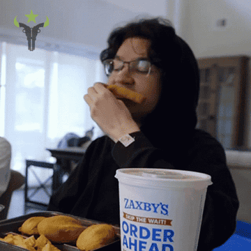 A person eating Zaxby&#x27;s