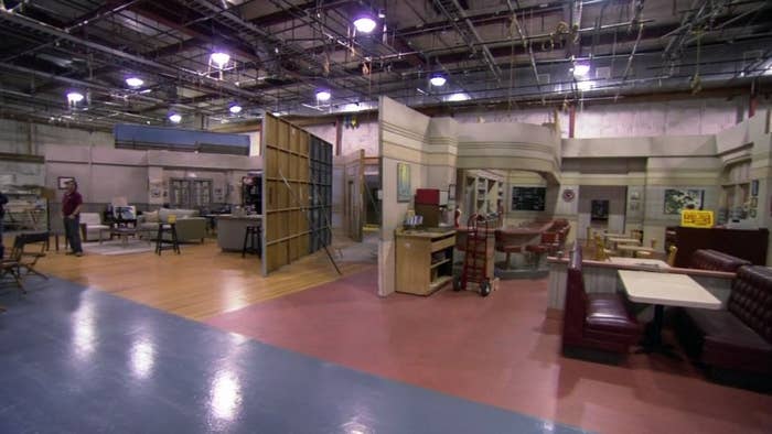 Seinfeld set with several rooms sectioned off in a studio