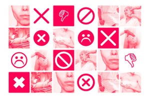 A grid of different procedures mentioned in the article with different symbols for "no"