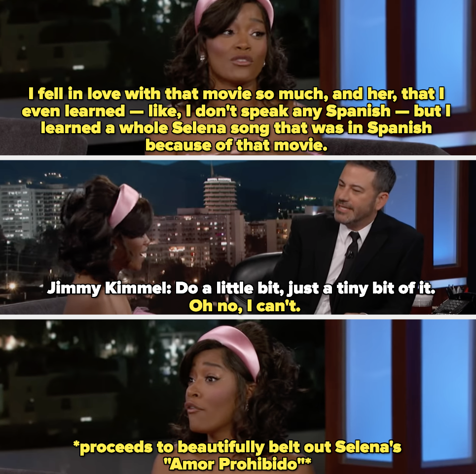 Keke Palmer singing Amor Prohibido by Selena on the Jimmy Kimmel show