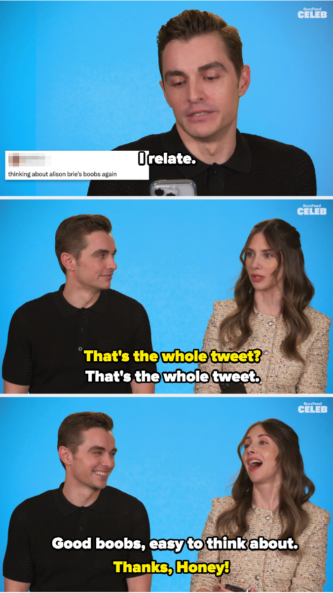 tweet says, thinking about alison&#x27;s boobs again