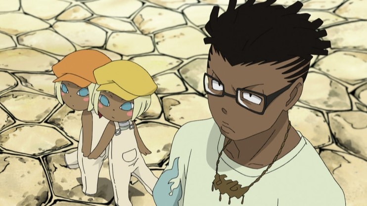 Kilik standing with Fire and Thunder about to battle