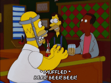Homer Simpson calls for a beer