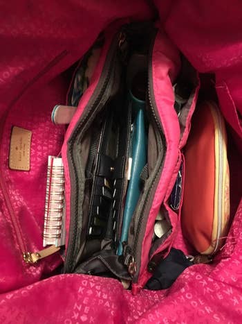 organizer in reviewer's bag