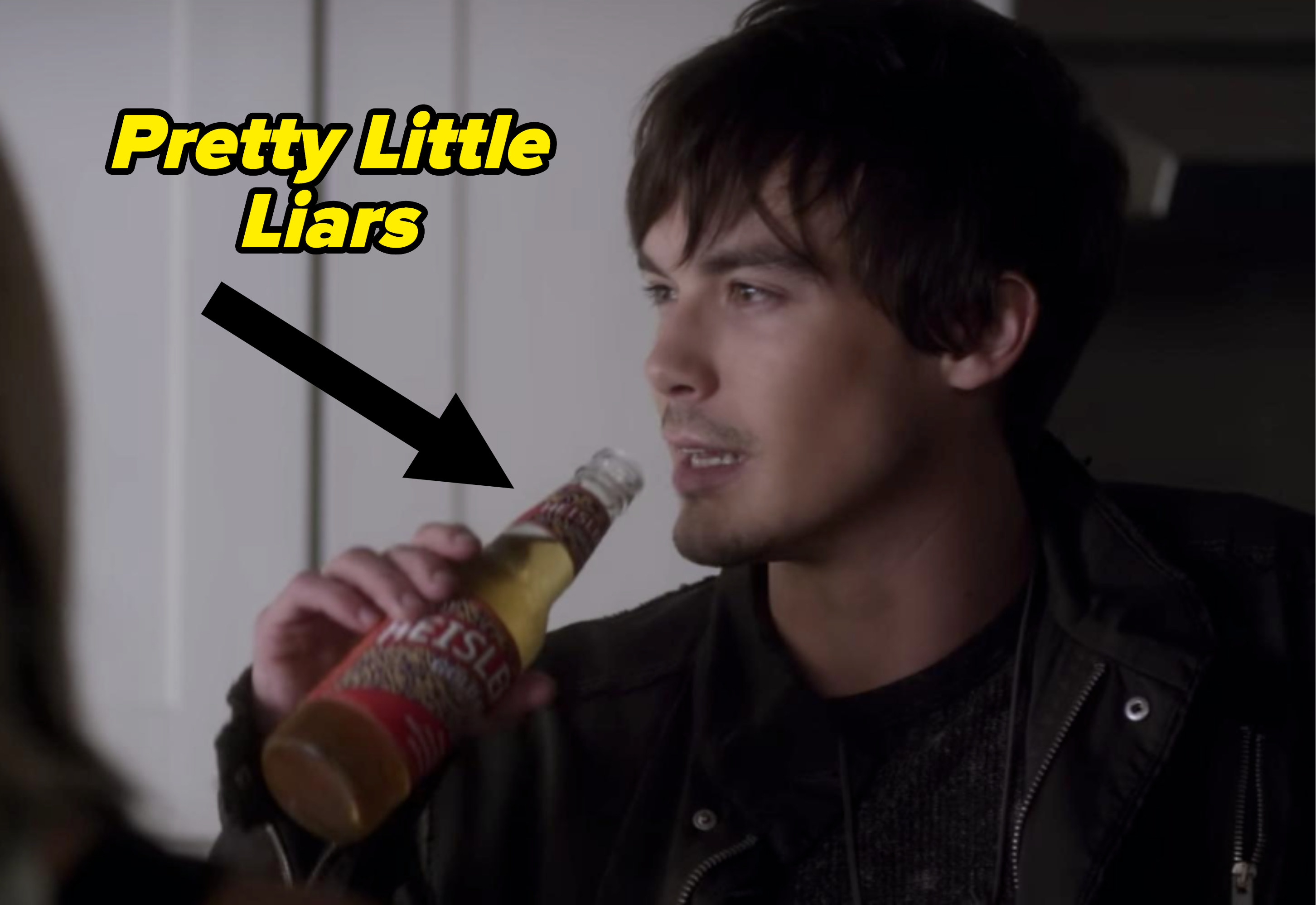 character drinking the beer in pretty little liars
