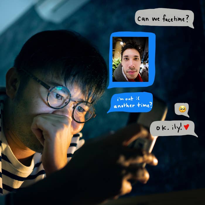 person posing someone as else texting with someone