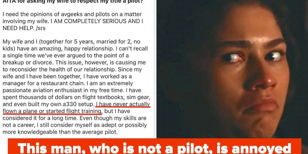 Reddit AITA: Husband Wants Wife To Call Him A Pilot - Vimarsana News