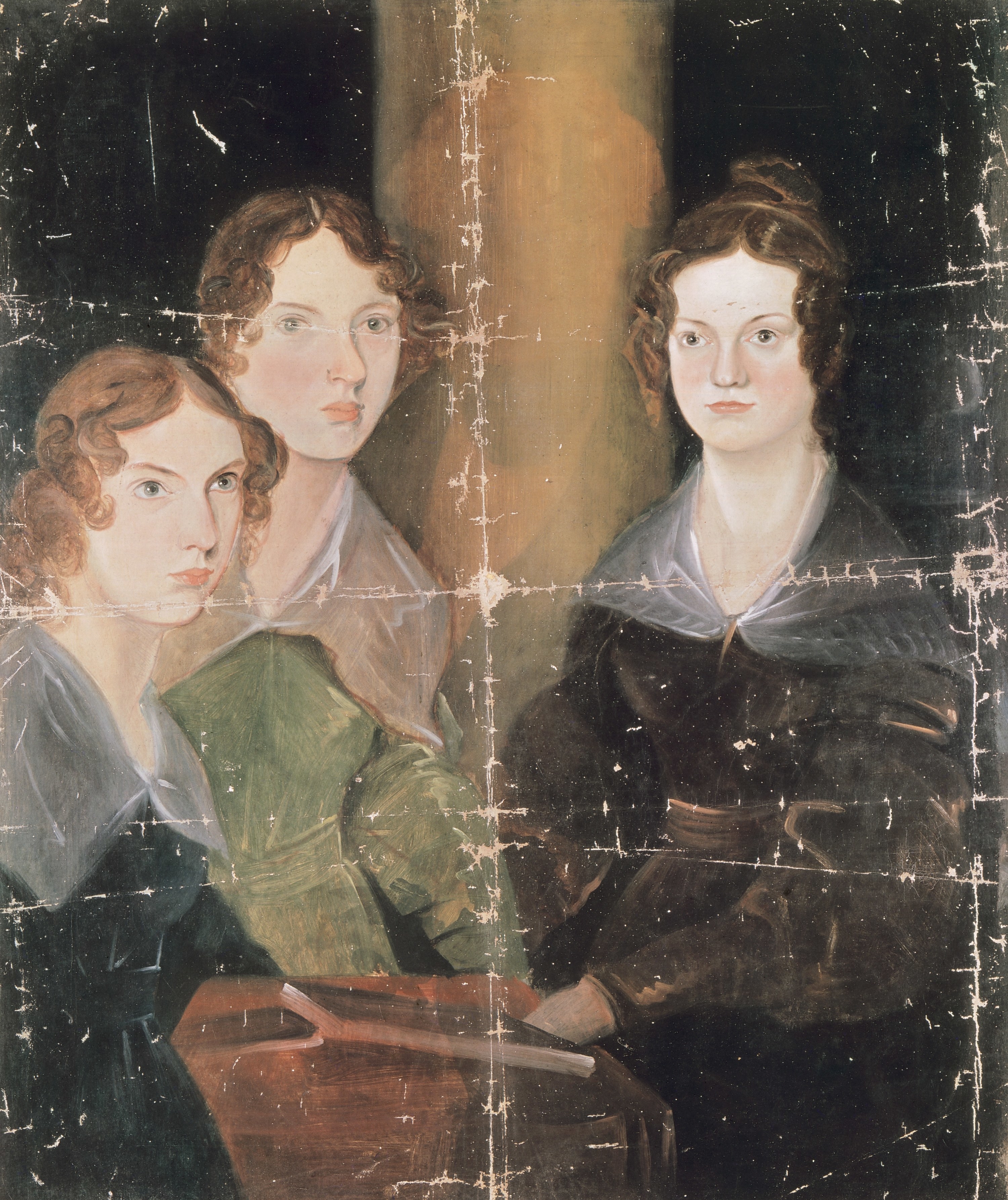 A portrait of the Bronte sisters, Charlotte, Emily, and Anne