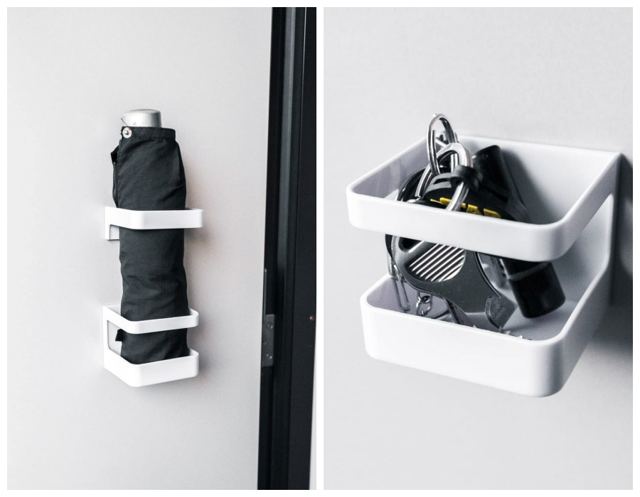 DAISO（ダイソー）の浮かせる傘立て「傘たて（マグネットタイプ、白）」