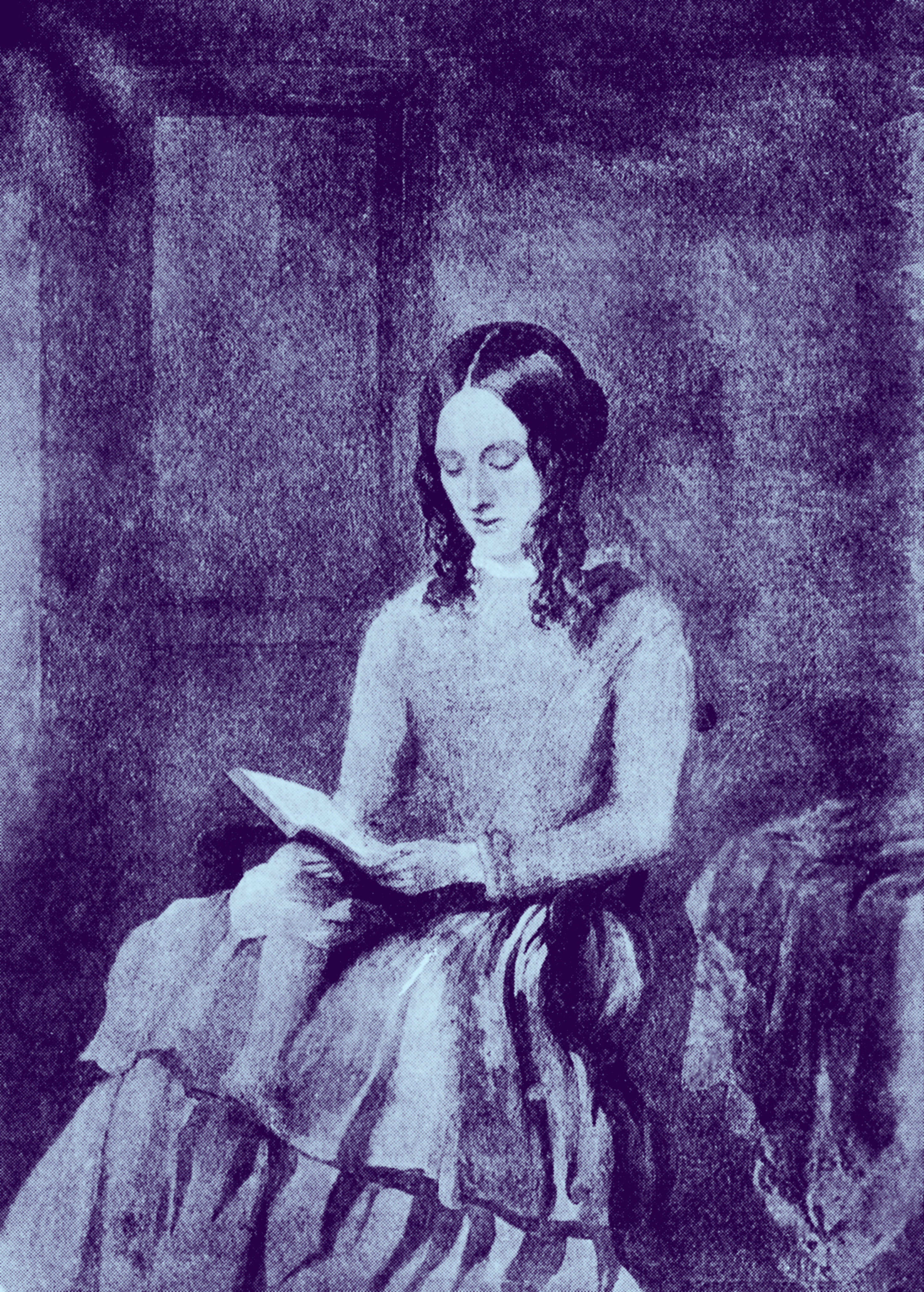 Water color painting of Charlotte Bronte