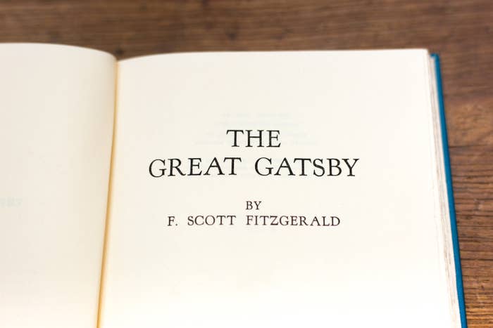 The title page for The Great Gatsby book