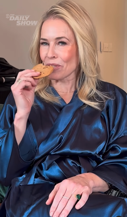 Chelsea eating a cookie