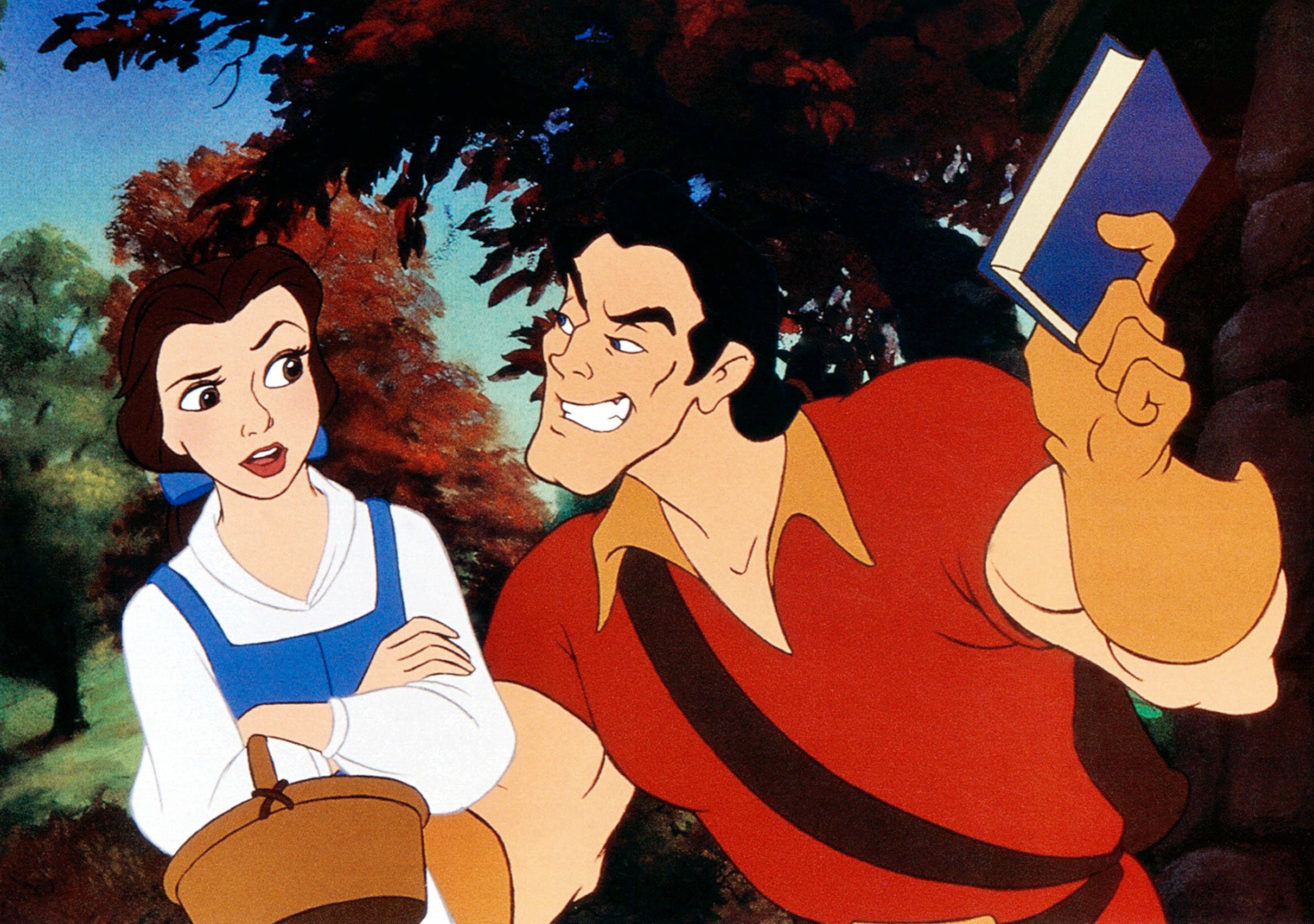 Belle and Gaston in the animated version of Beauty and the Beast