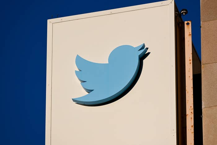 A view of Twitter&#x27;s logo at Twitter Headquarters in San Francisco, California, United States.