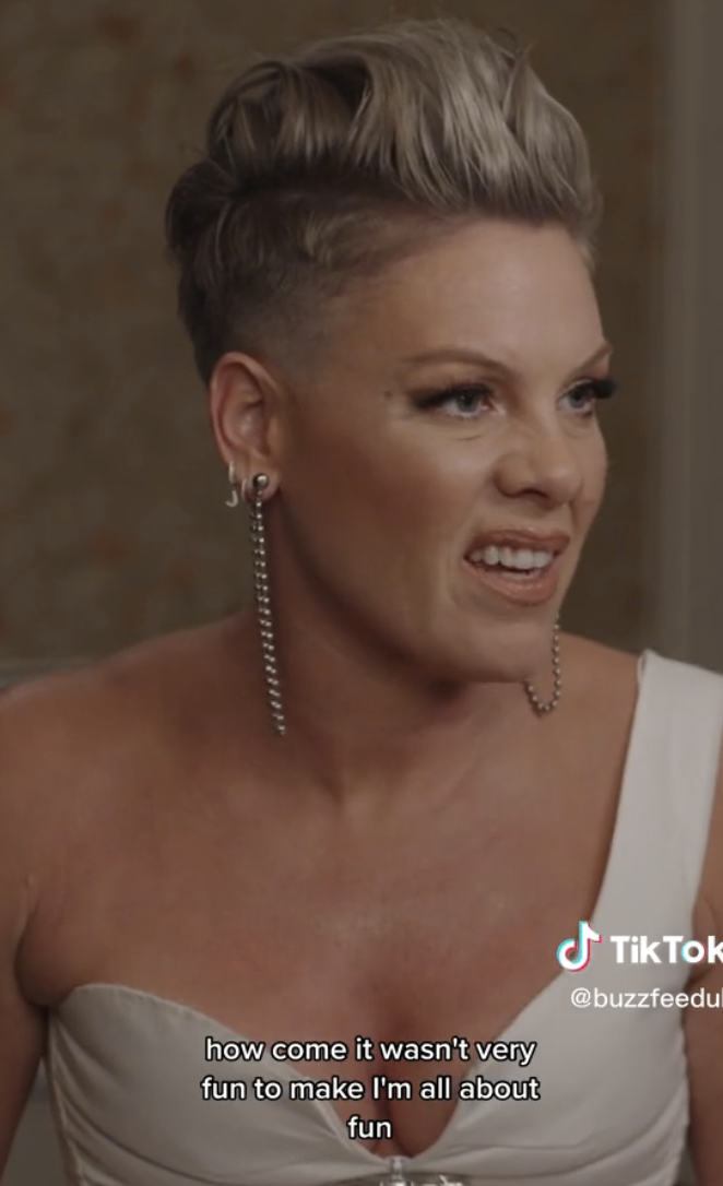 Screenshot of Pink on TikTok