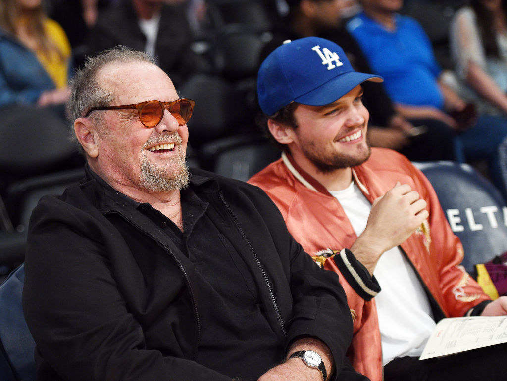 Jack Nicholson with his son at a game