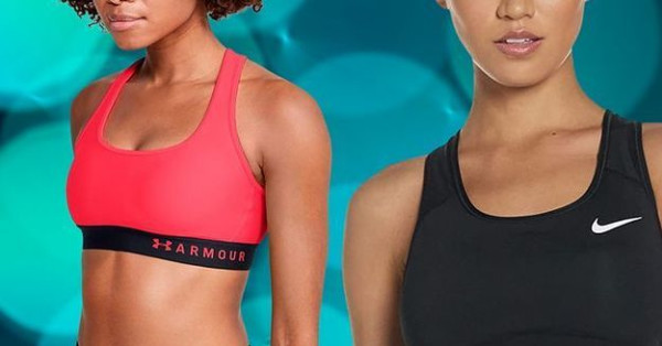 Nike Sports bra Womens Small Dri-Fit Swoosh Peach Medium Support