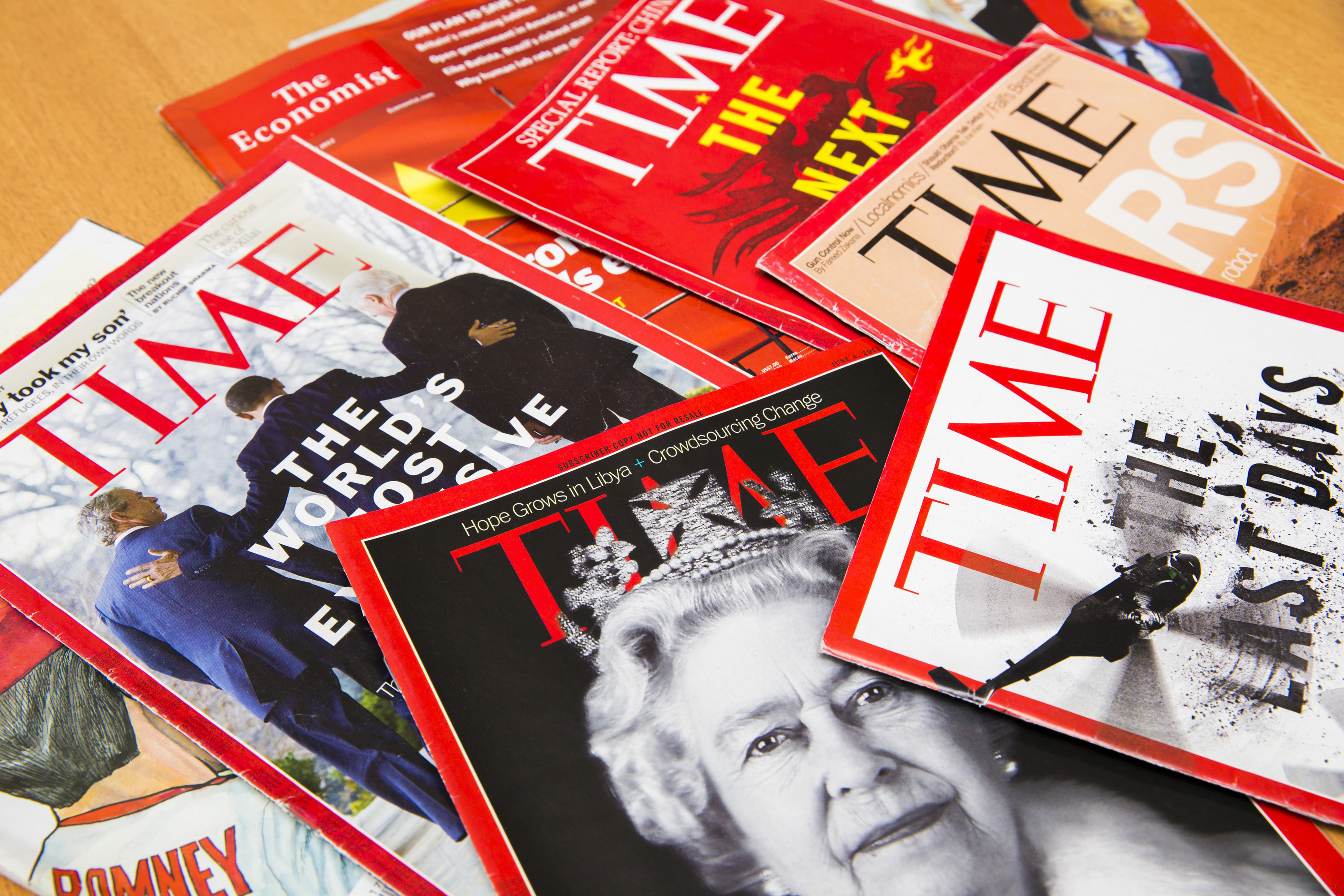 A pile of Time magazines