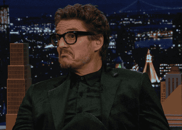 Pedro Pascal on the Tonight Show with Jimmy Fallon nodding his head in approval